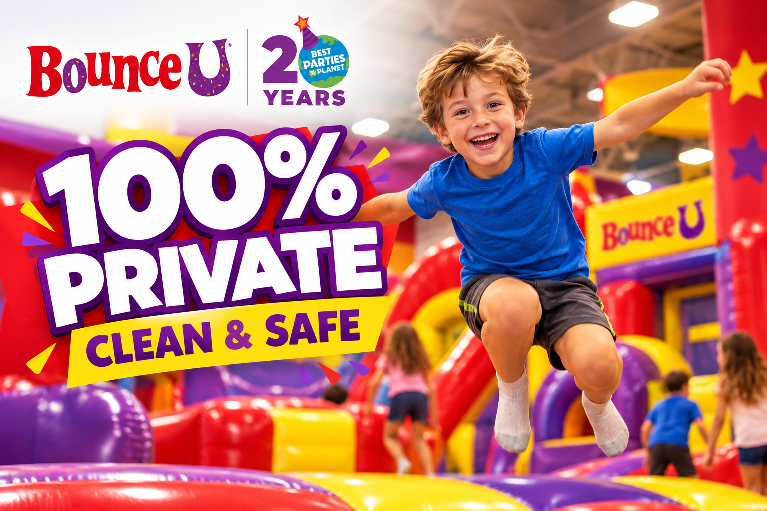 BounceU Omaha — 100% private, clean and safe kids birthday parties