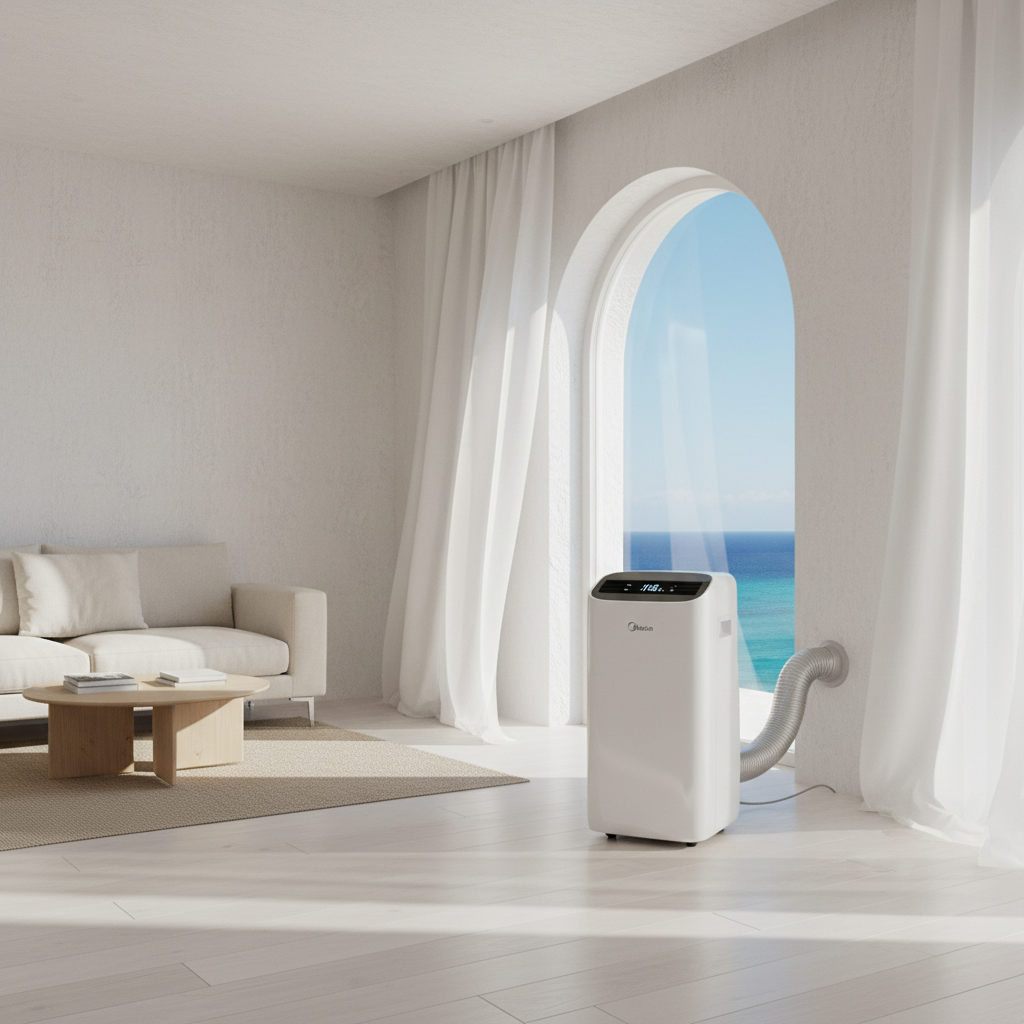 Midea Portable AC in a modern Cyprus interior
