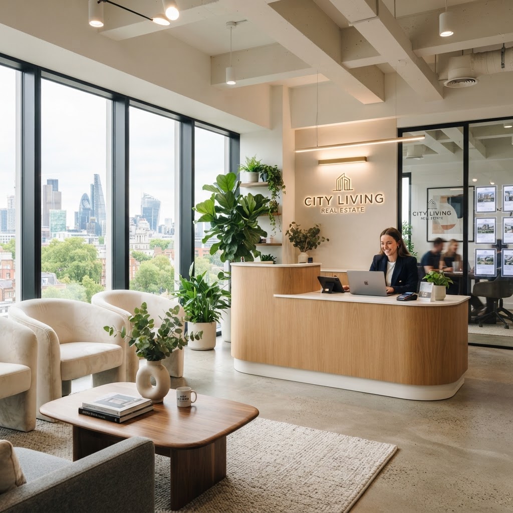 Bright, welcoming FAT office reception area