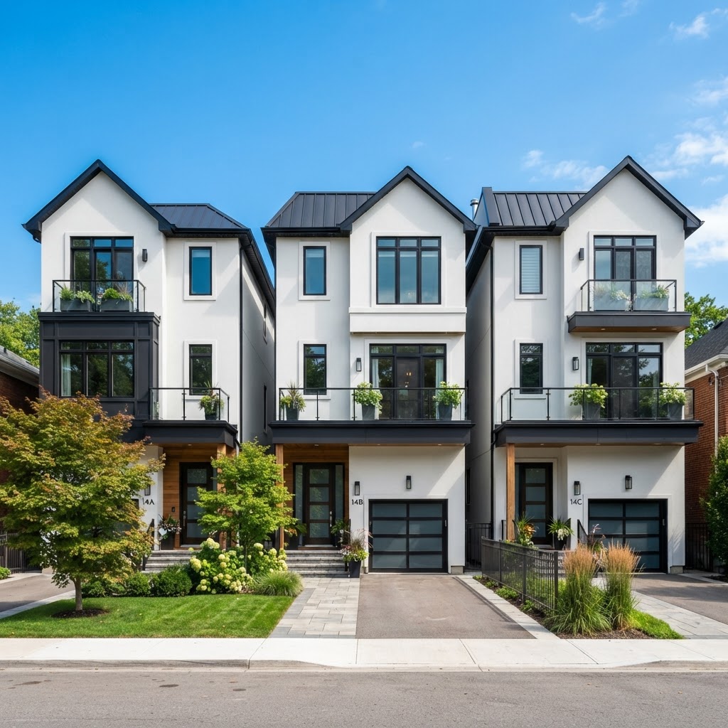 Modern townhouses exterior
