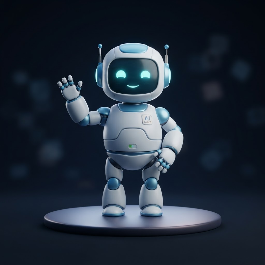 Friendly AI sales agent robot