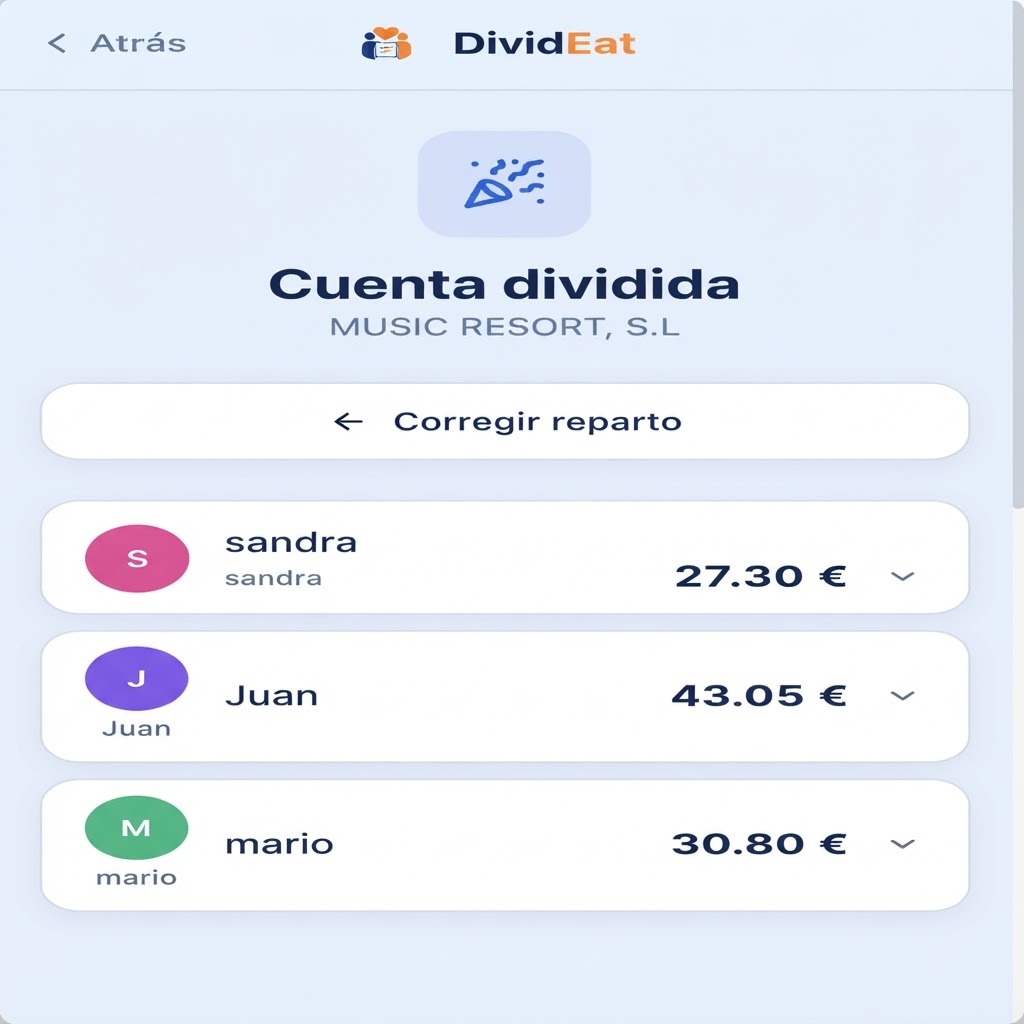 DividEat — Cuenta dividida