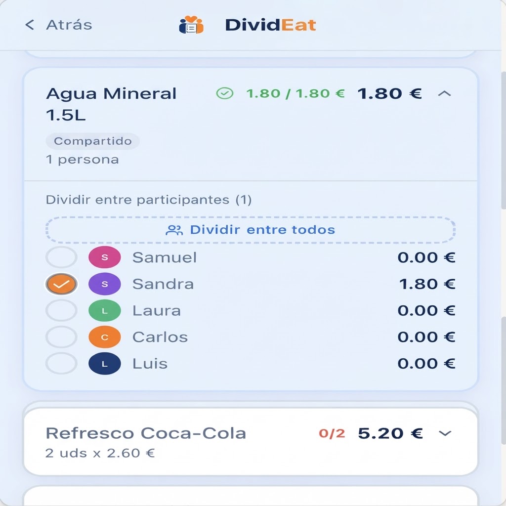 DividEat — Reparte por ítem