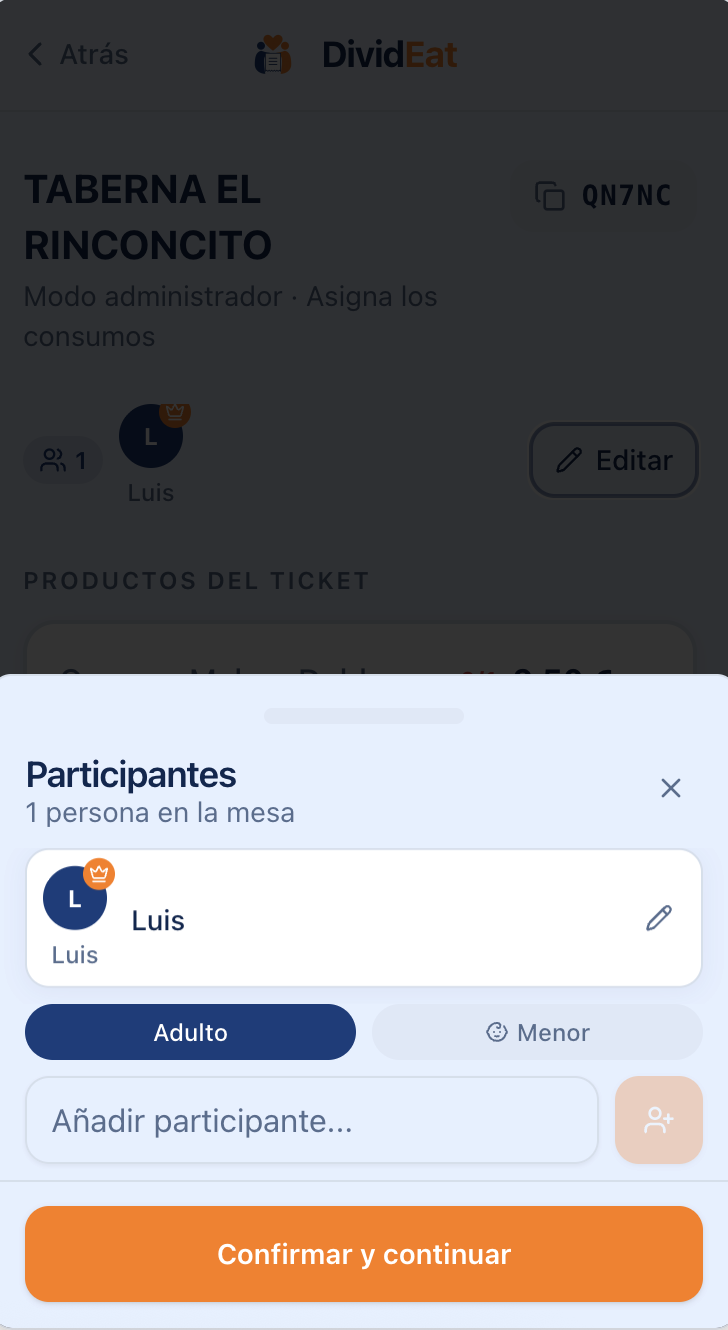 DividEat — Participantes