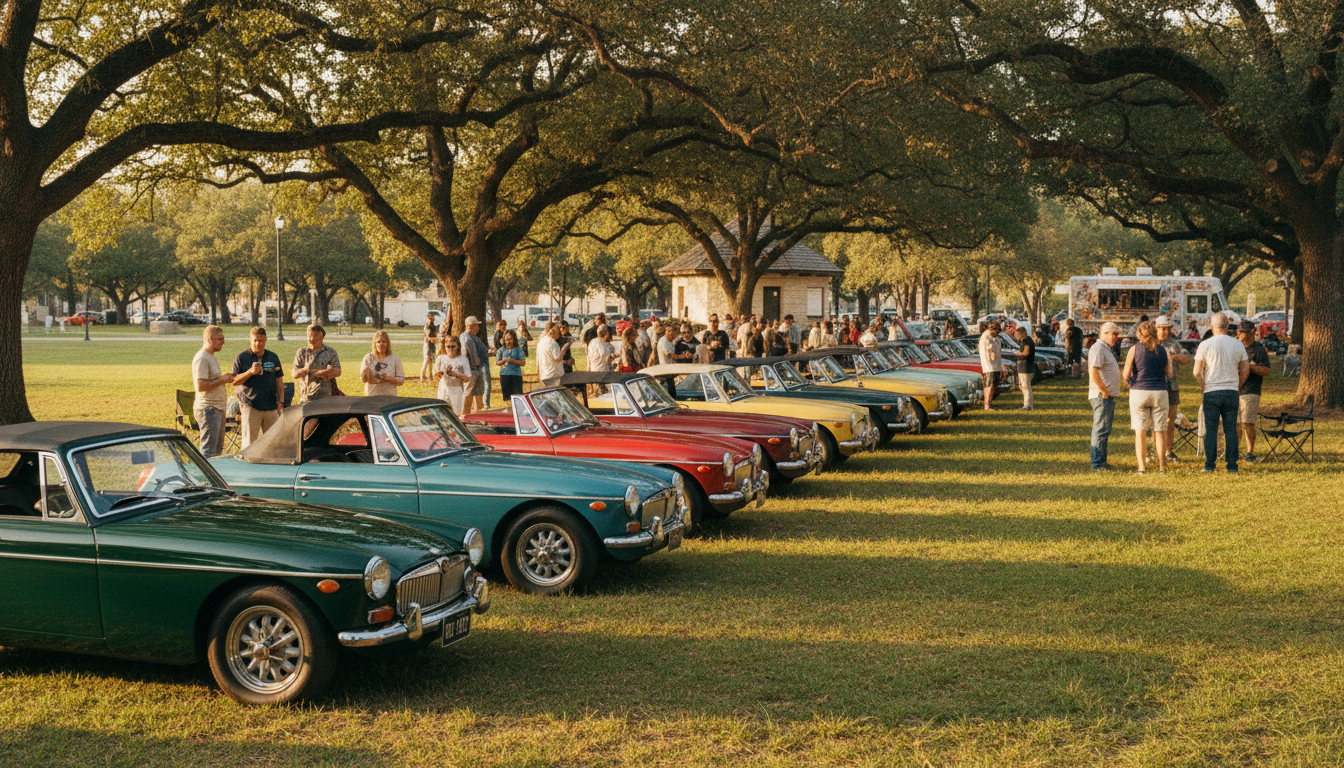 MG cars at a community event