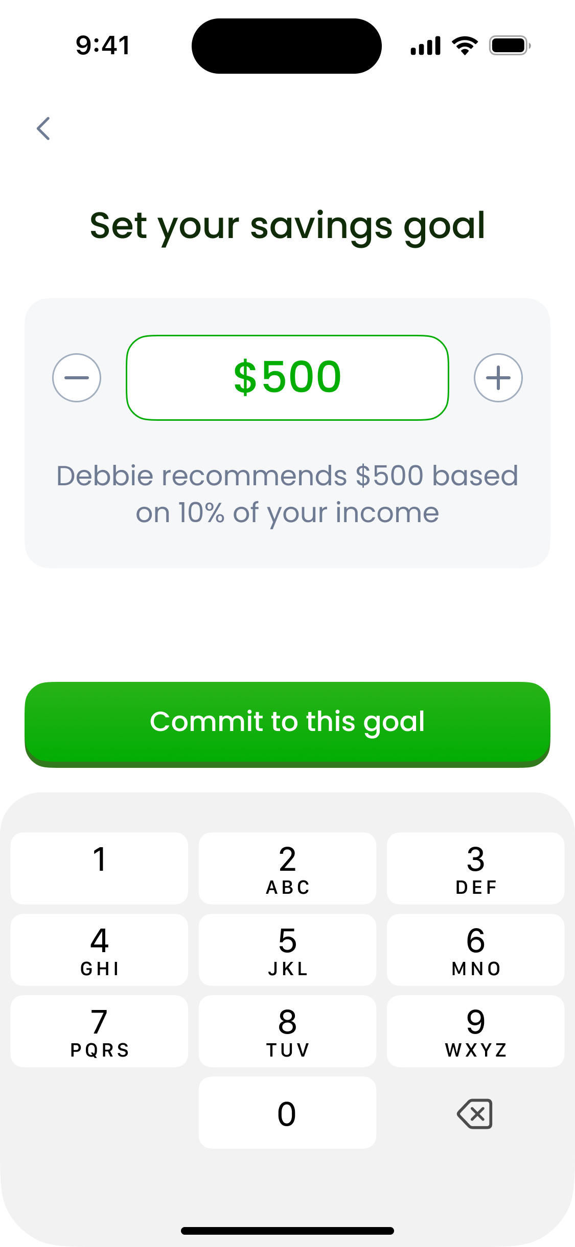 Savings Goal (Setting Goal)