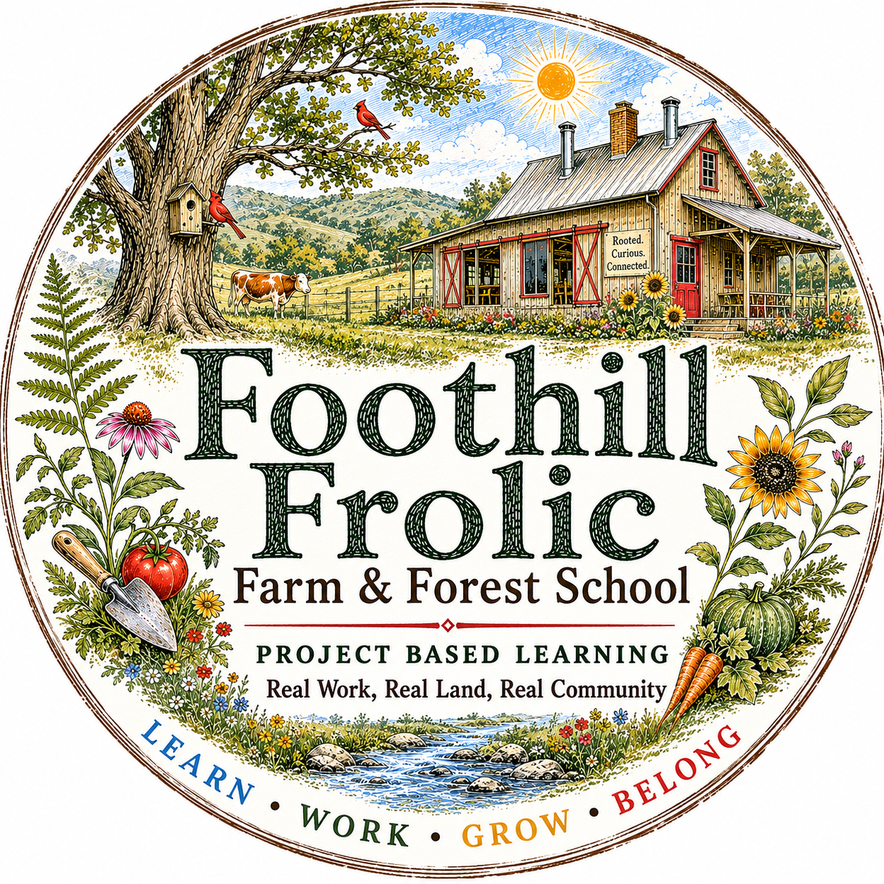 Foothill Frolic Farm & Forest School logo