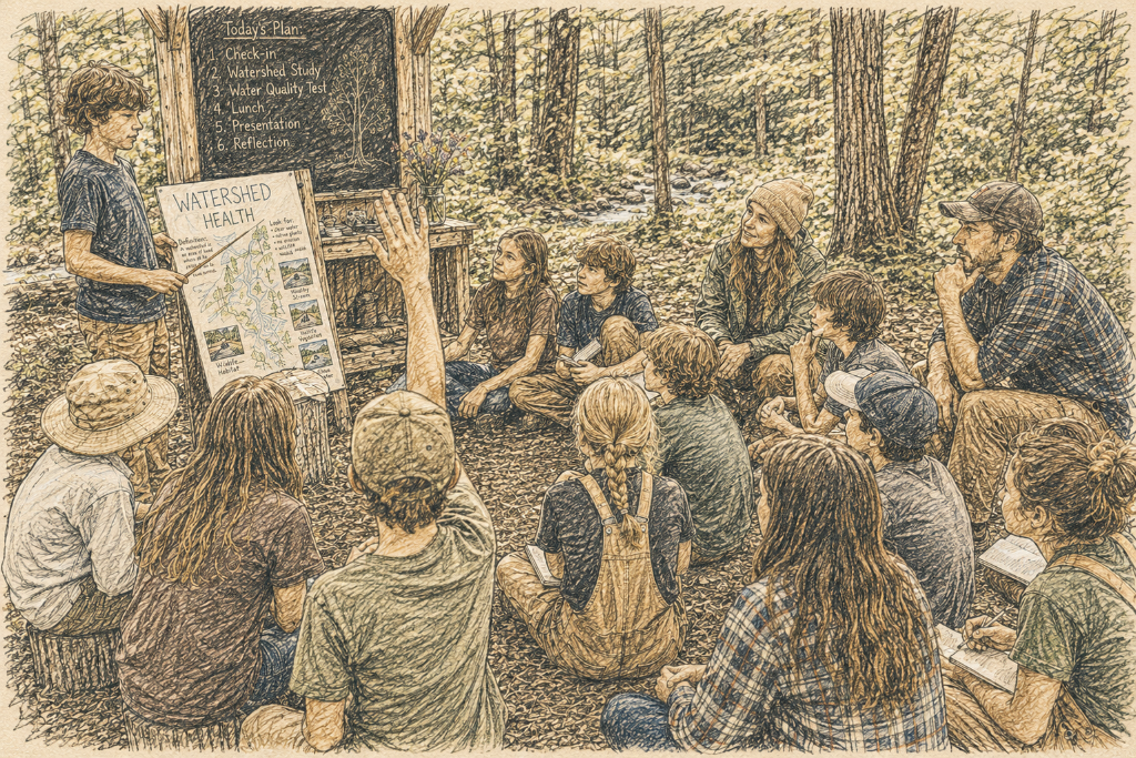 Watershed study in the forest