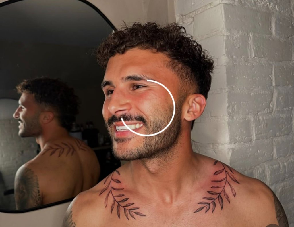 Botanical leaf-branch collarbone tattoos