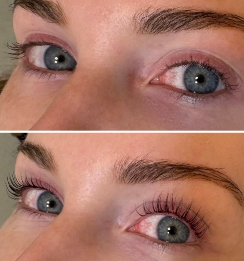 Lash lift and tint before & after