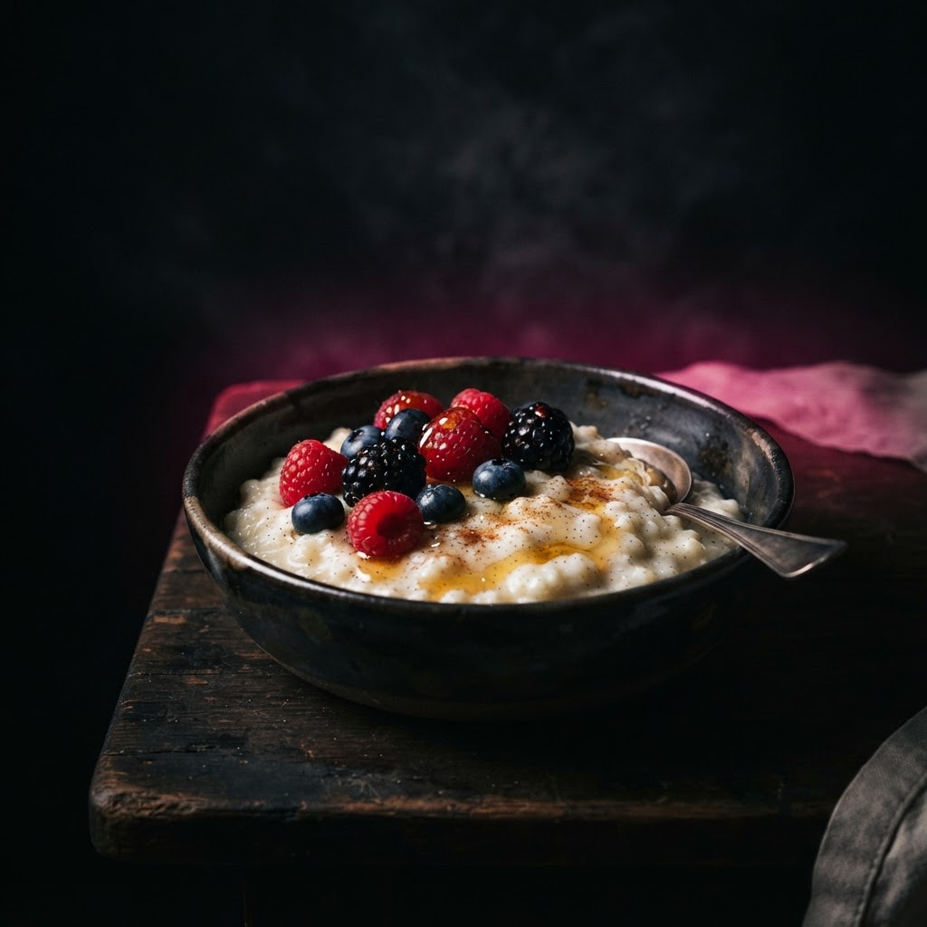 Rijstpudding met bessen