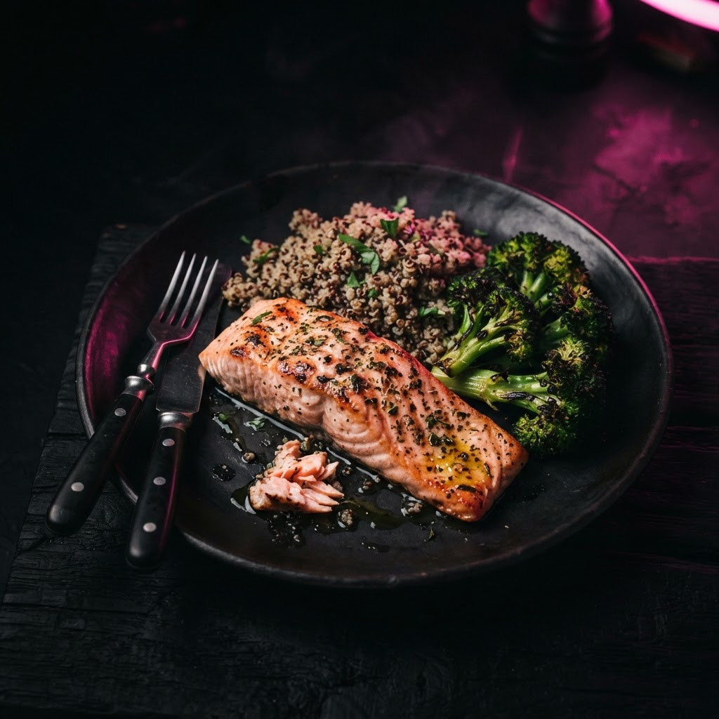 Zalm met quinoa & broccoli