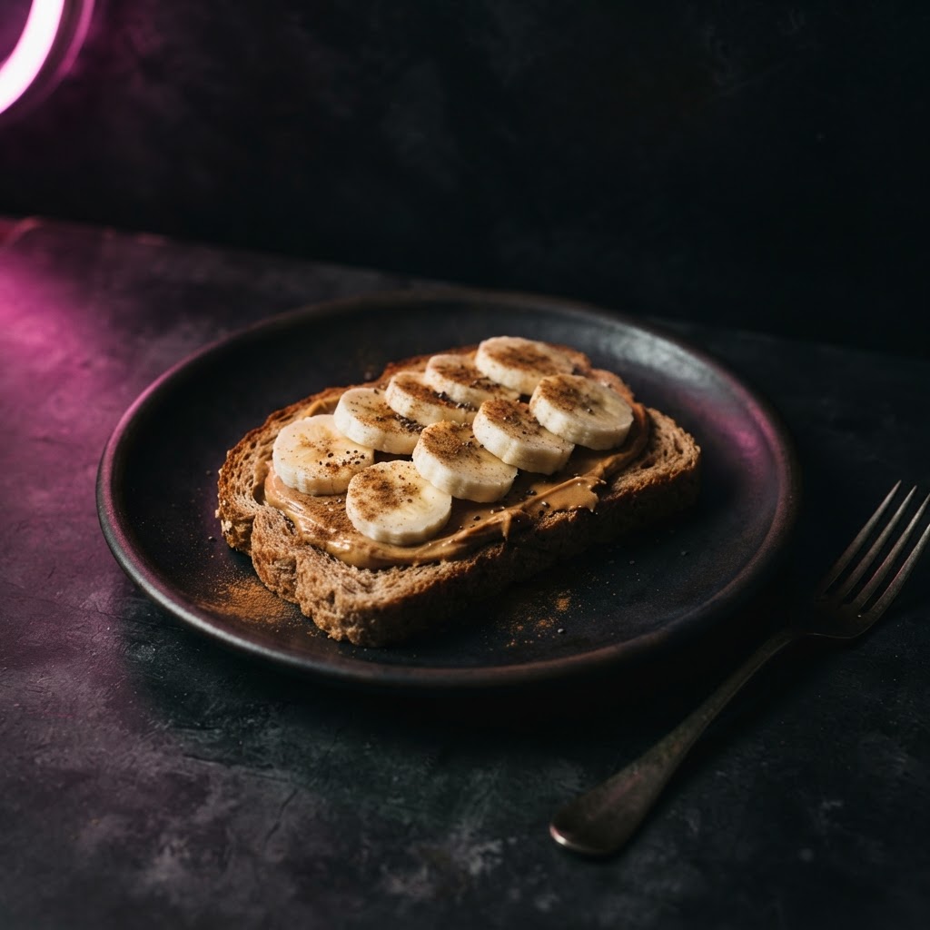 Pindakaas-banaan toast