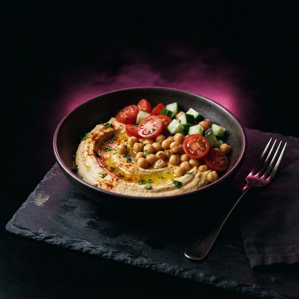 Kikkererwten-bowl met hummus