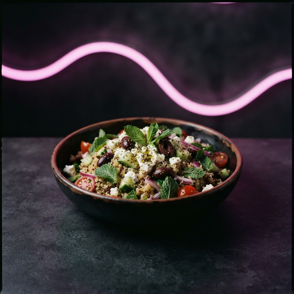 Quinoa-salade met feta en komkommer