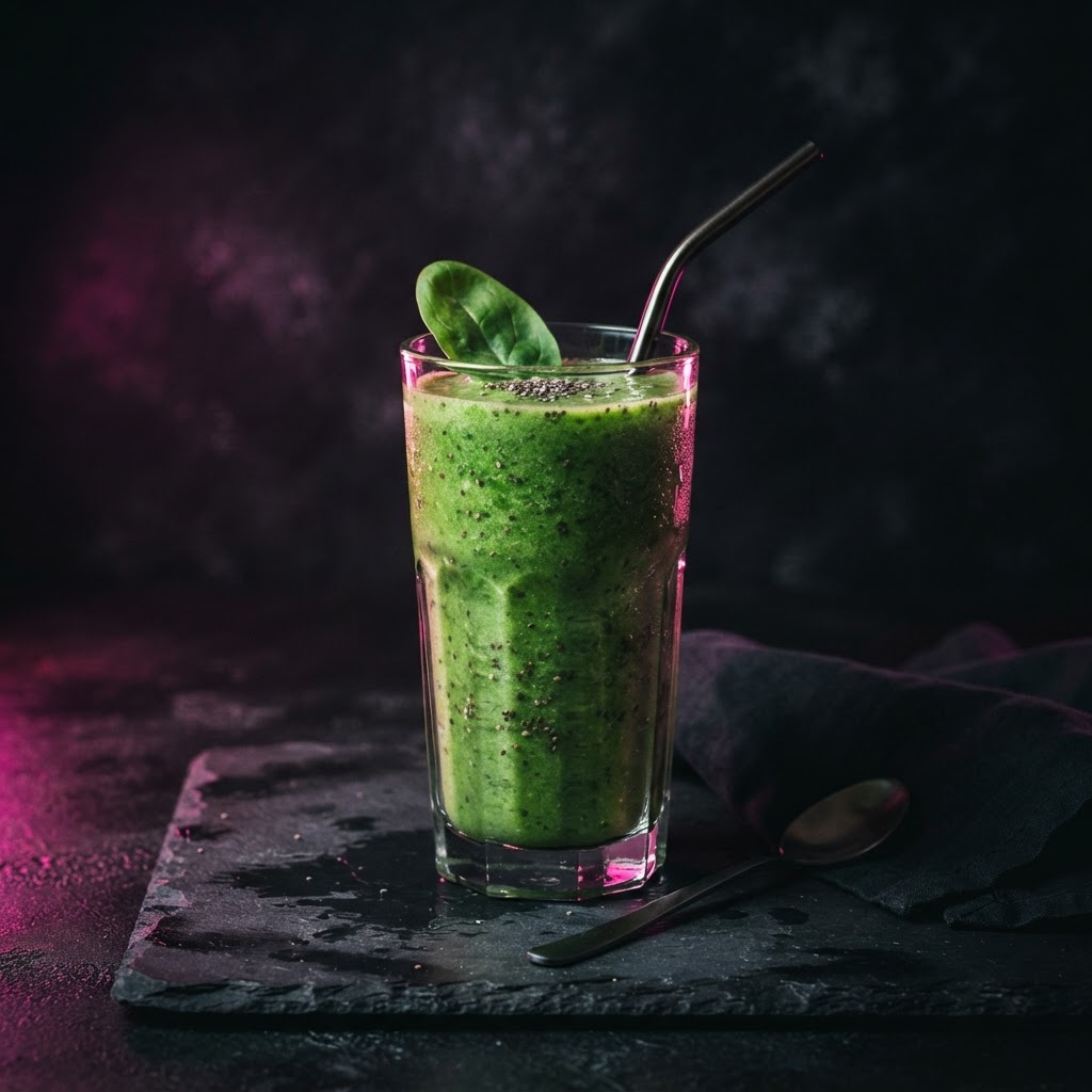 Groene herstel-smoothie met spinazie