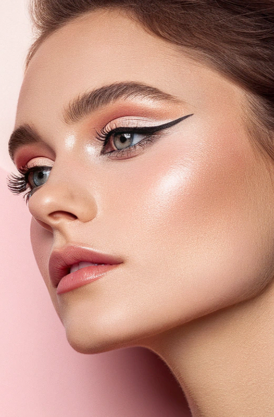 Beautiful woman with flawless glowing makeup, Glam Spot Nicosia
