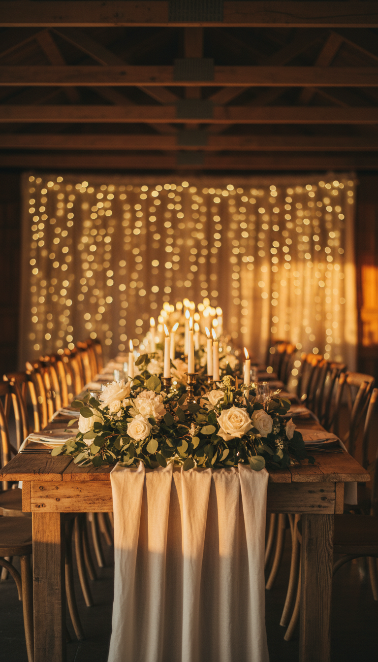 Elegant table setting at golden hour
