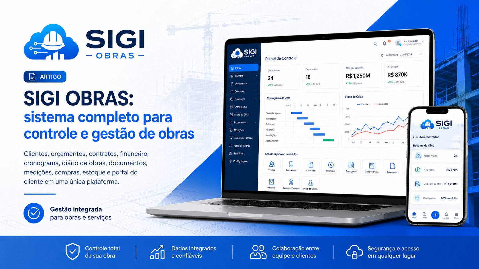 SIGI OBRAS: sistema completo para controle e gestão de obras