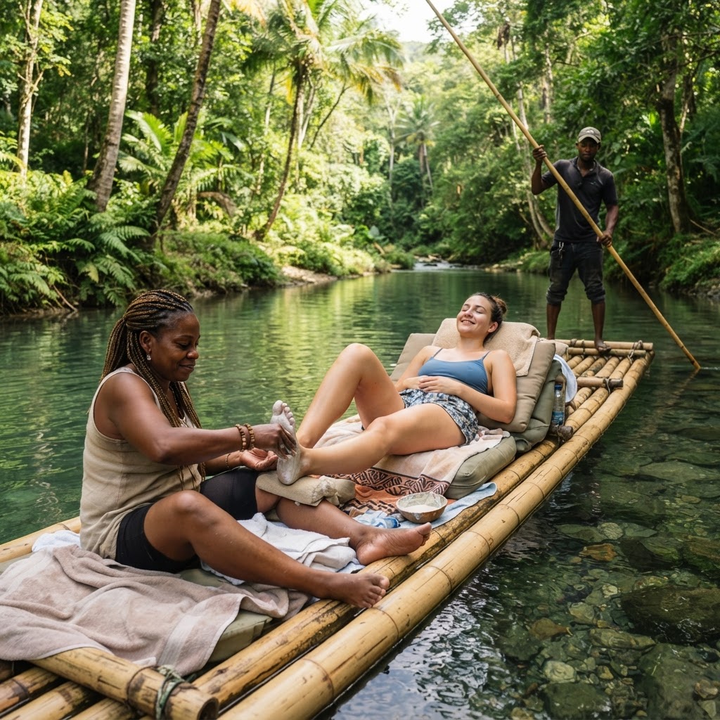Lethe Bamboo River Rafting with Lime Stone Foot Massage - Relaxation tour in St. James | Rhomes Tours & Transfers