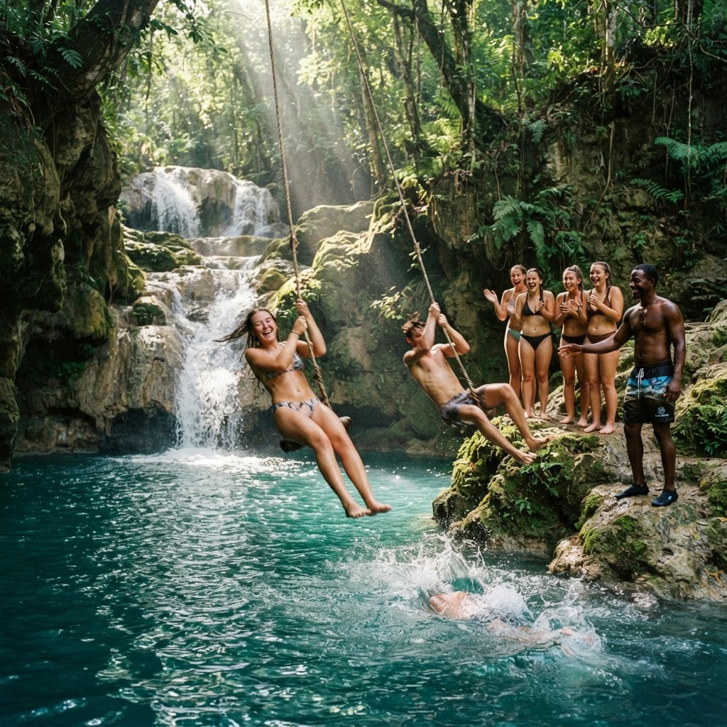 Blue Hole Falls Guided Tour - Water tour in St. Ann | Rhomes Tours & Transfers