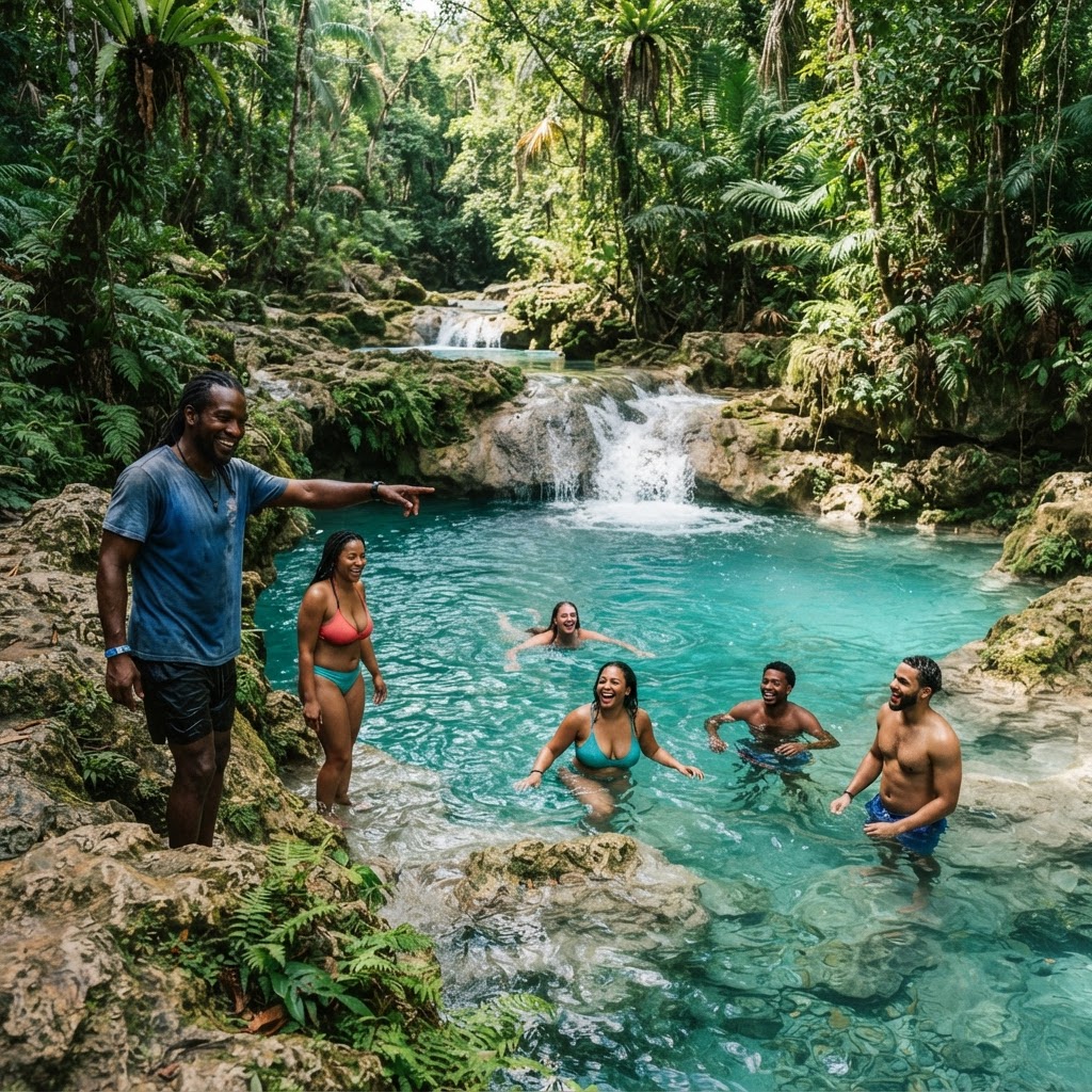 Blue Hole & Dunn’s River Falls Combo Tour - Nature tour in Jamaica | Rhomes Tours & Transfers