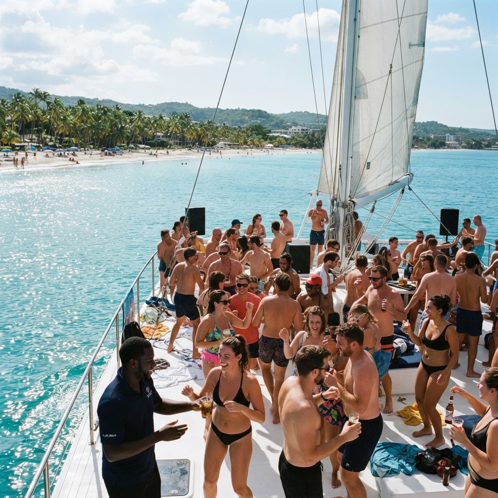 Negril Seven Mile Beach, Catamaran Booze Cruise & Rick's Cafe Day Trip