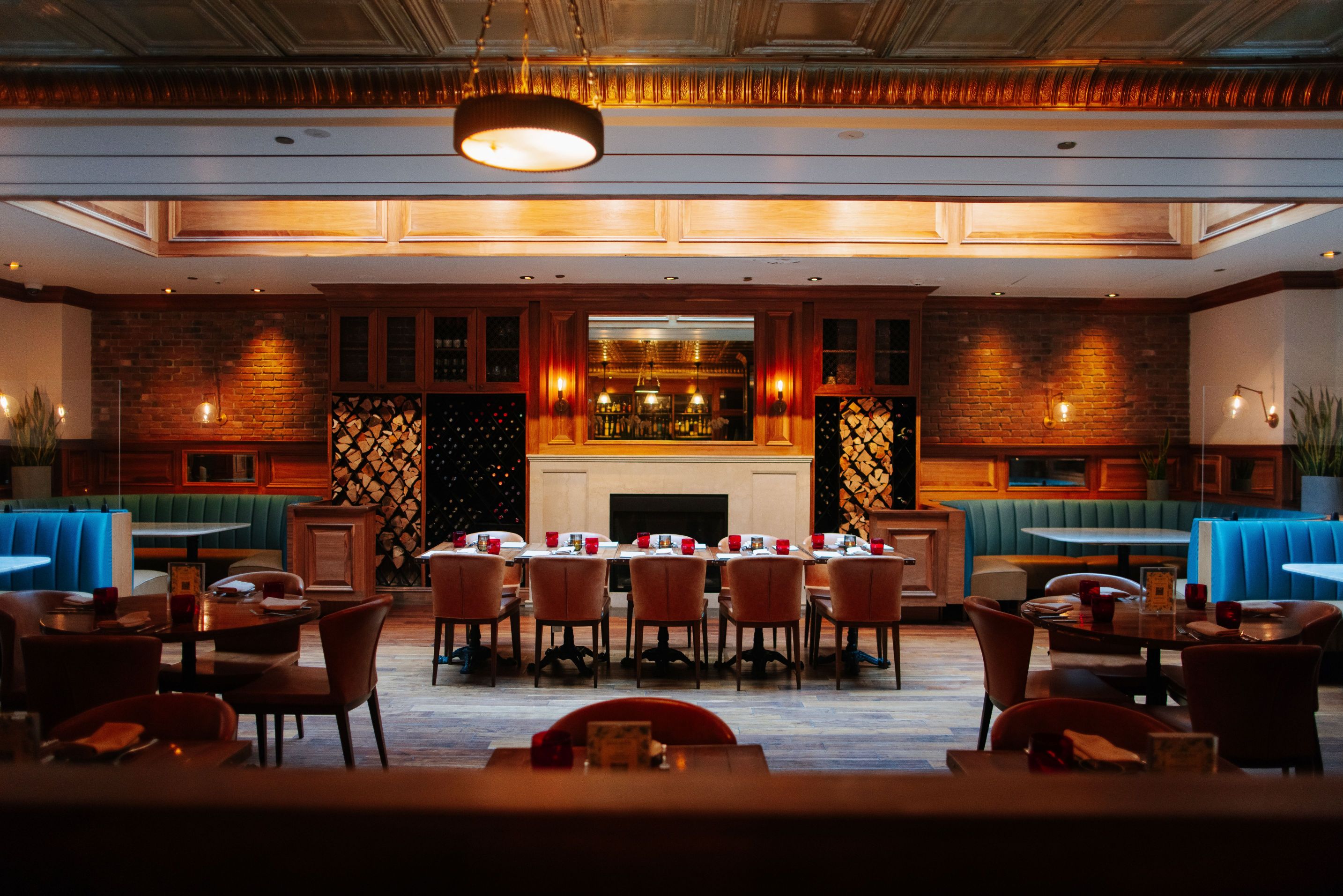 Art deco dining room of Society Cafe wedding venue in Greenwich Village