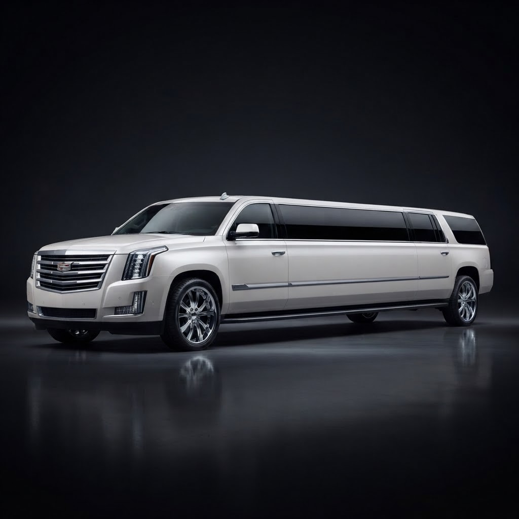 White Escalade Stretch Limo
