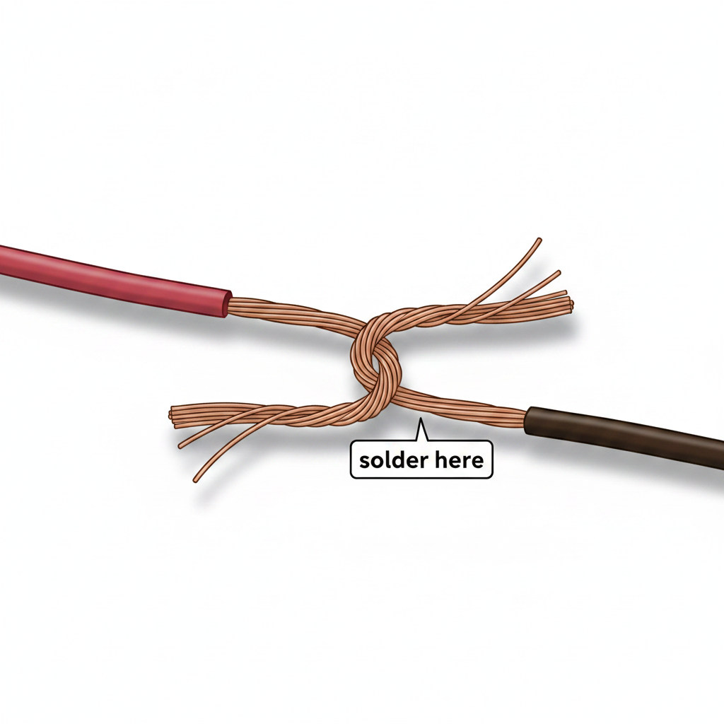 J-hook wire splice diagram showing two wires hooked together