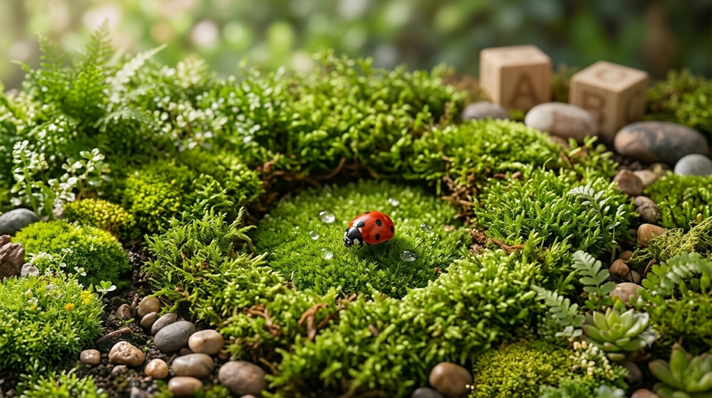 Kids exploring nature with microscope