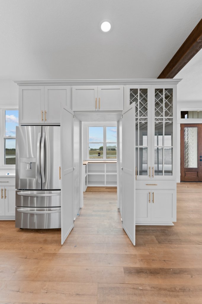 Close-up of handcrafted cabinet doors and hardware by CJ Cabinets in San Antonio