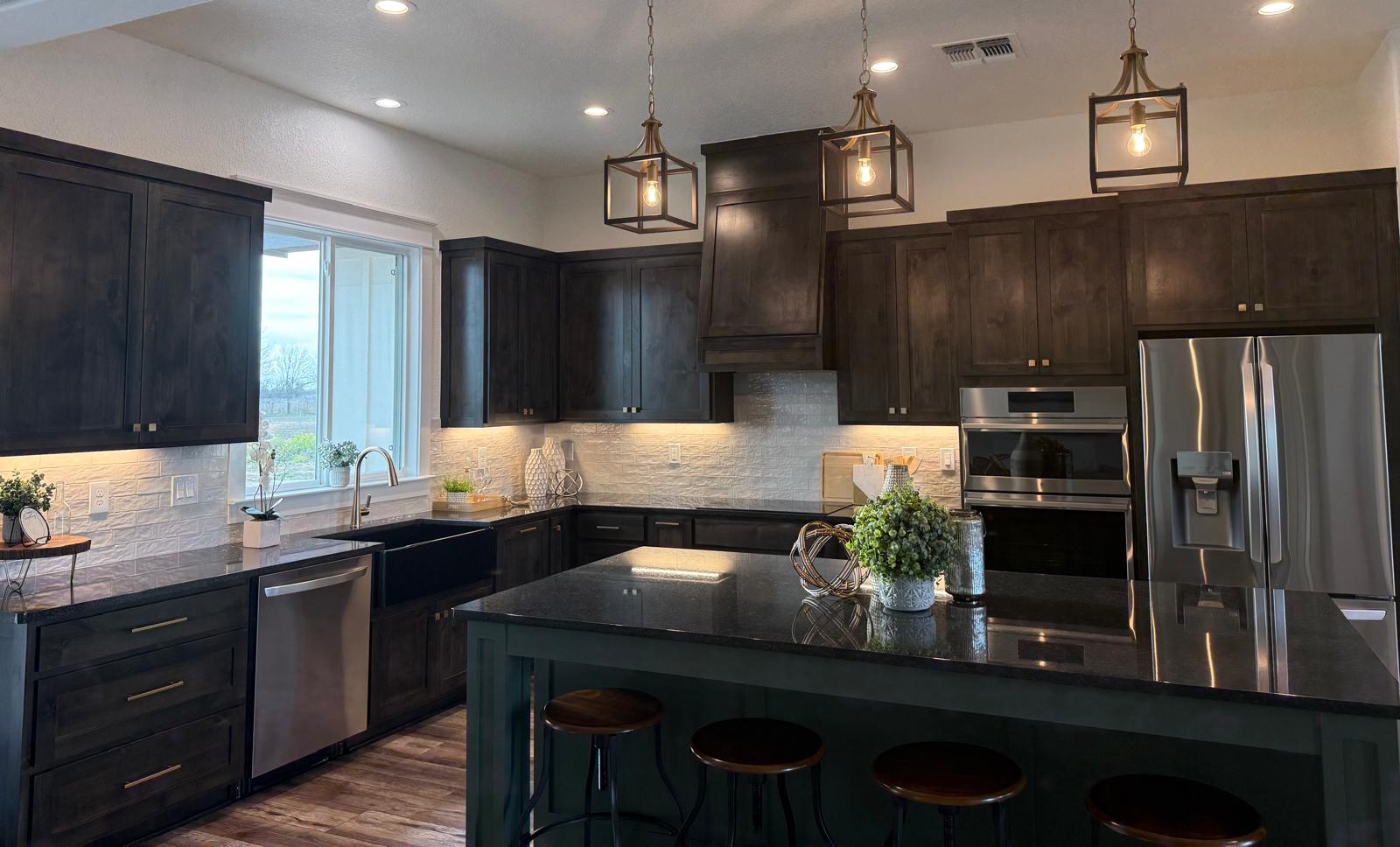 Dark espresso custom kitchen cabinets by CJ Cabinets