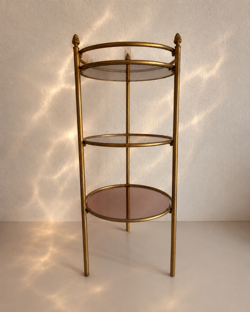 Regal Golden Rose Glass Table