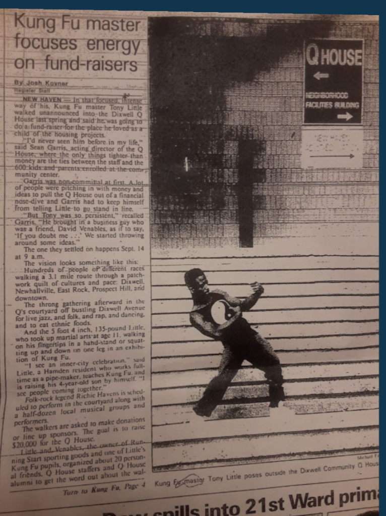Newspaper article: Kung Fu master focuses energy on fund-raisers