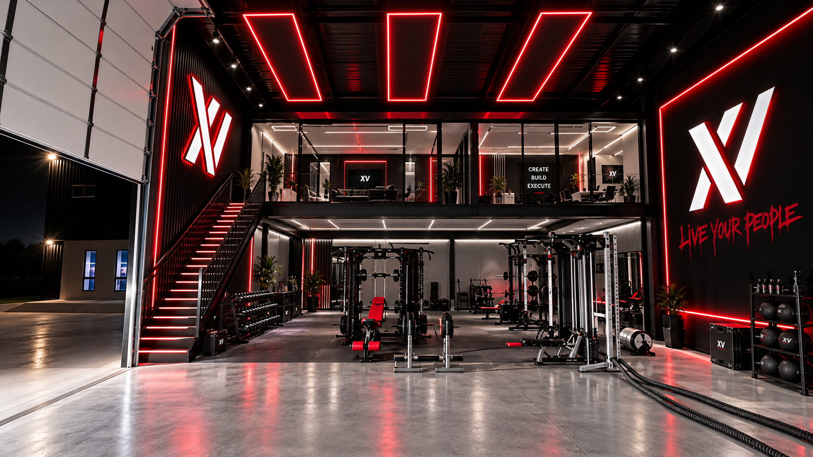 XV2 mezzanine and gym concept render