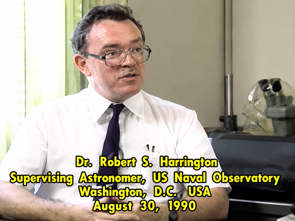 Dr. Robert S. Harrington — Supervising Astronomer, US Naval Observatory (1990)