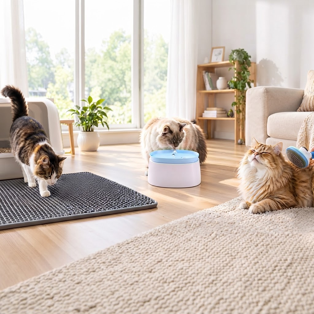 Happy cat at home