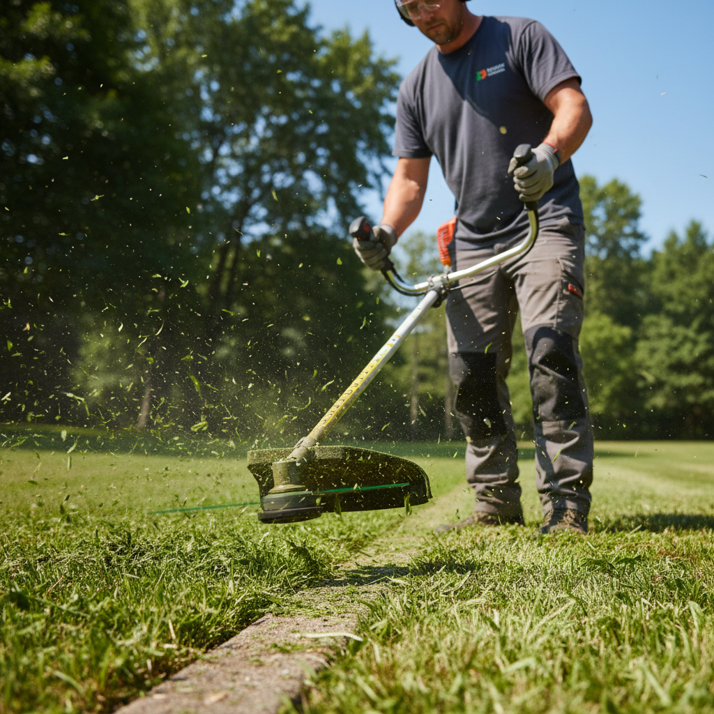 Commercial zero-turn mower fleet on corporate campus