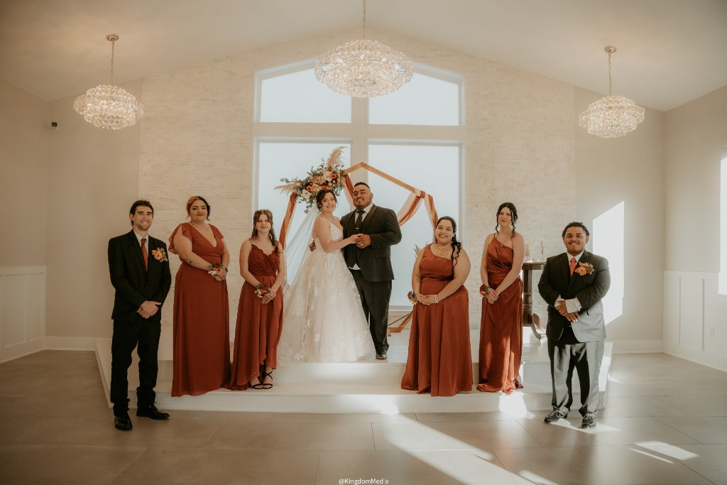 Wedding party on stage