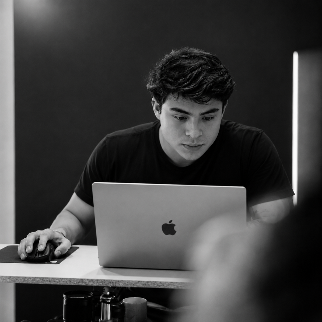 Samuel Veneroso trabalhando