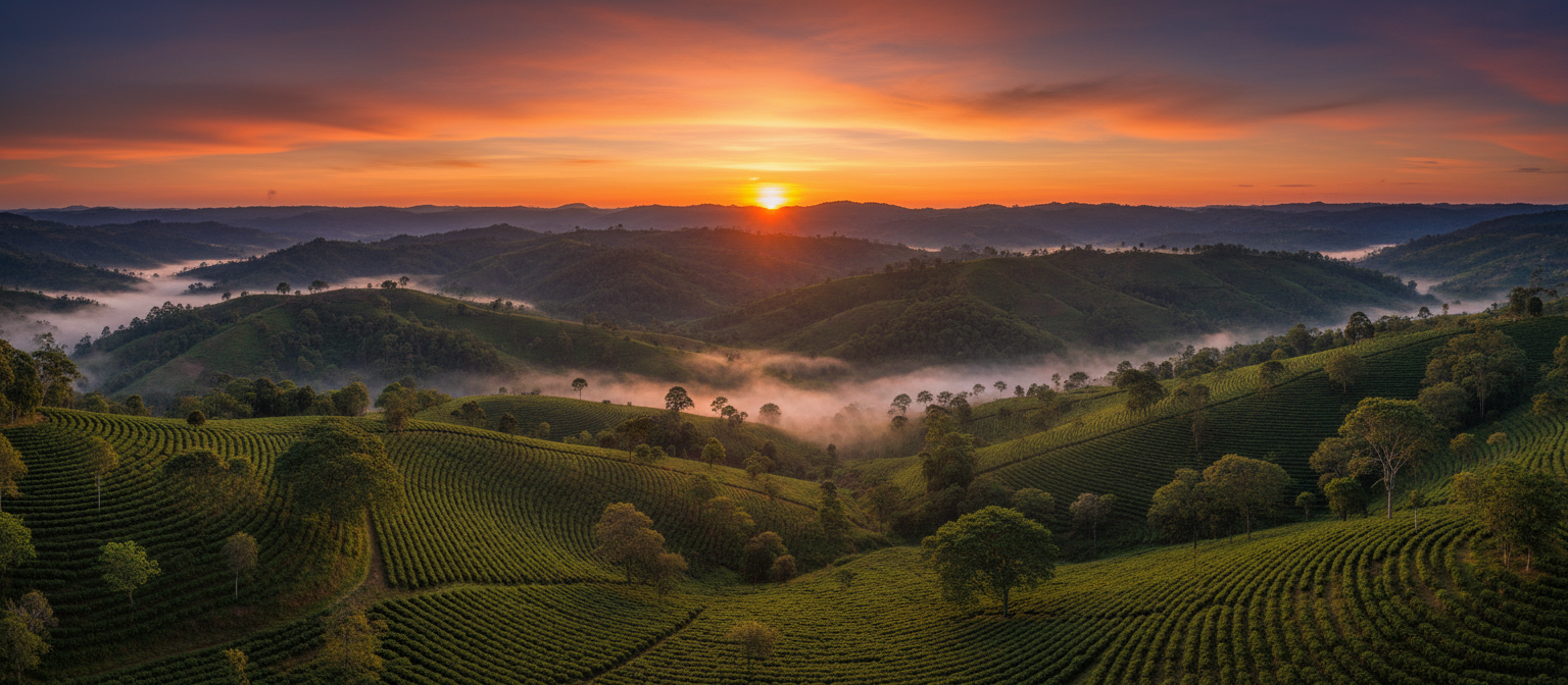 Paisaje colombiano al atardecer