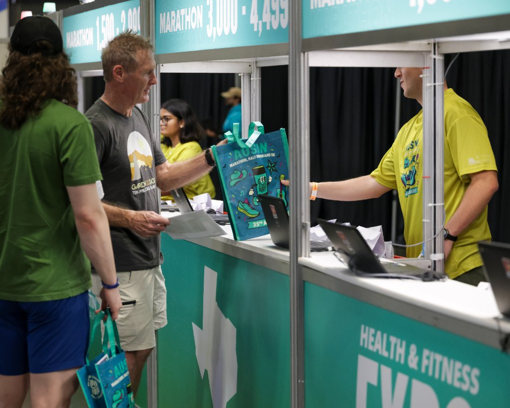 Packet pickup counters at Health & Fitness Expo