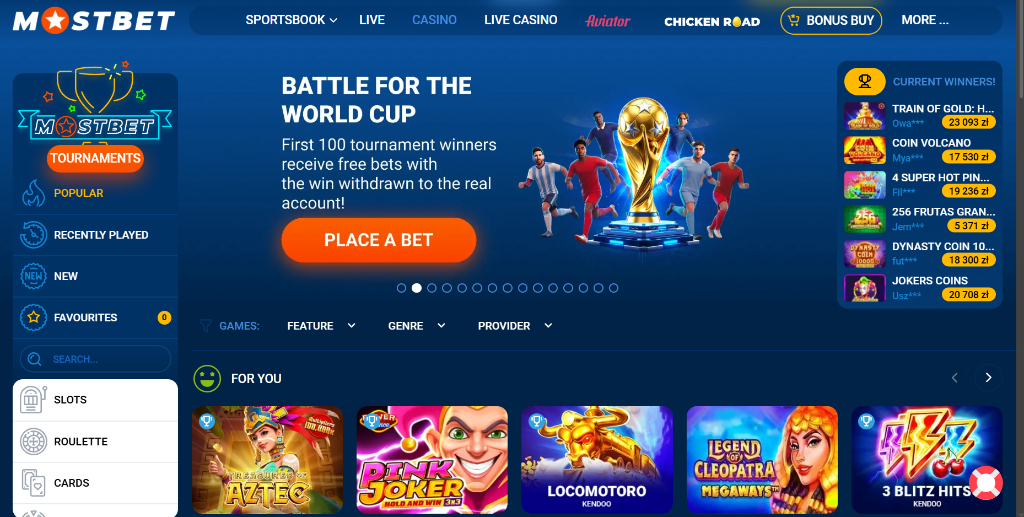 Mostbet Casino: Battle for the World Cup tournament - free bets for first 100 winners