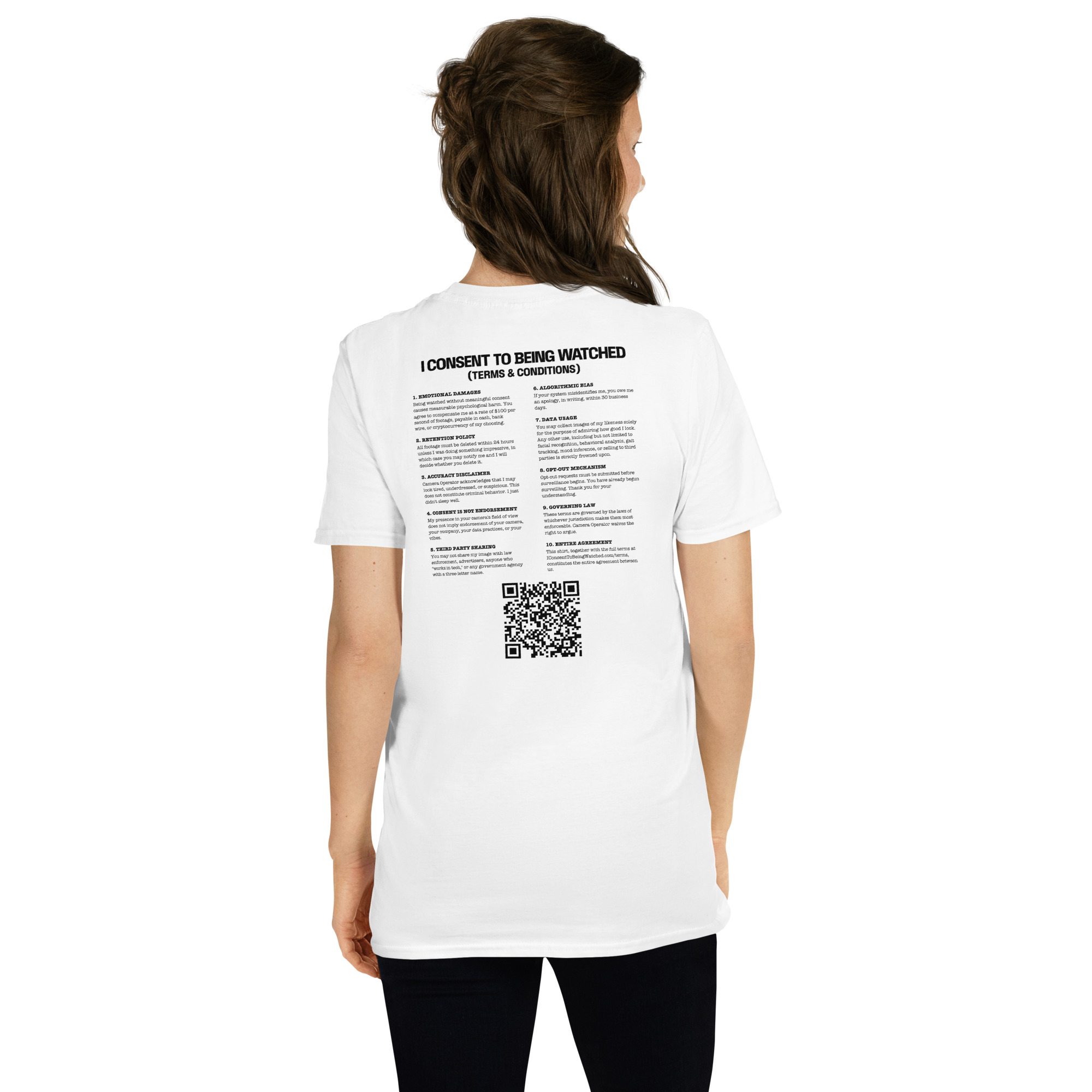Back — I Consent To Being Watched t-shirt with full terms & conditions