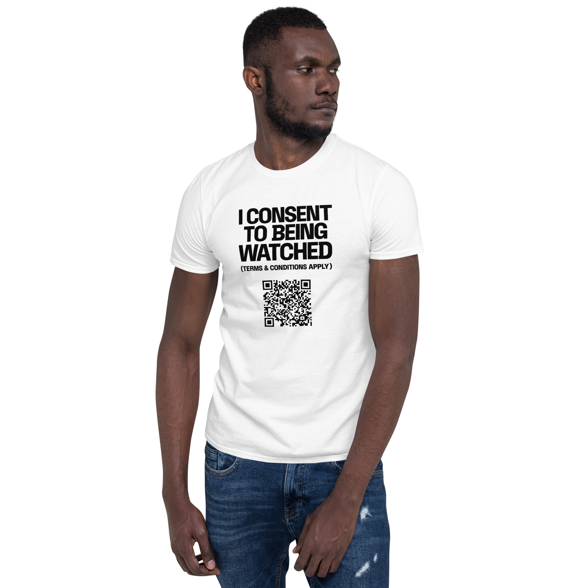 Front — I Consent To Being Watched t-shirt worn by model
