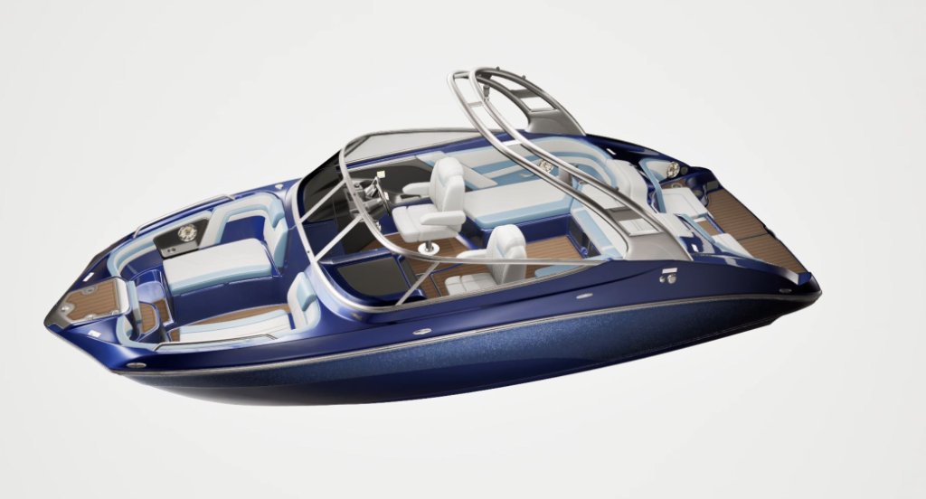 Boat on white studio background