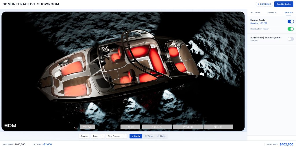 Boat configurator night mode