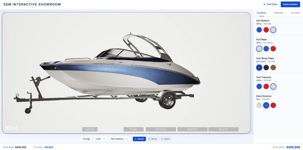 Boat configurator exterior tab