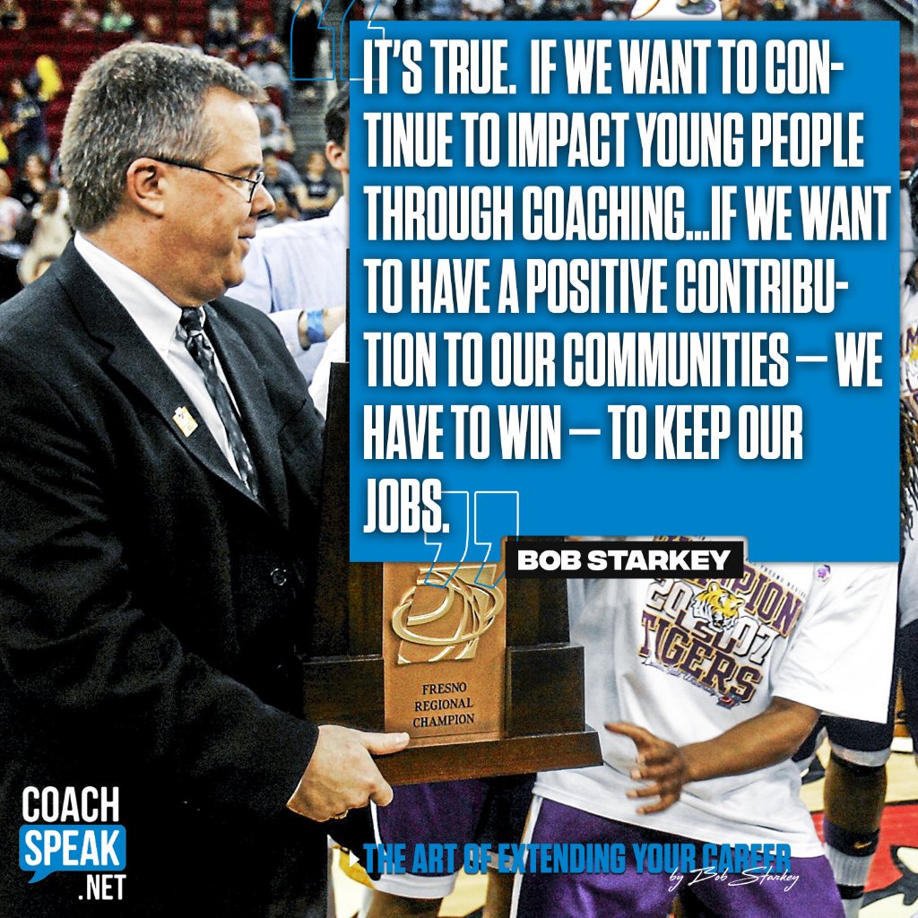 Quote graphic: Bob Starkey on the reality of winning in coaching